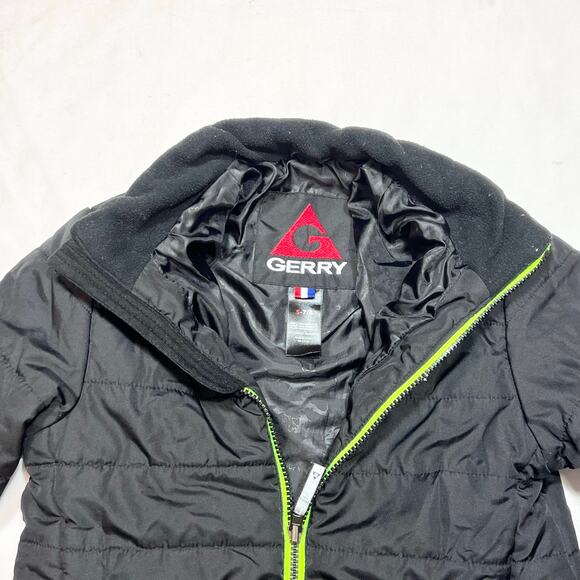 Gerry Jacket Quilted Full Zip Jacket Boys Small 7-8 Black Green Used - Picture 4 of 6